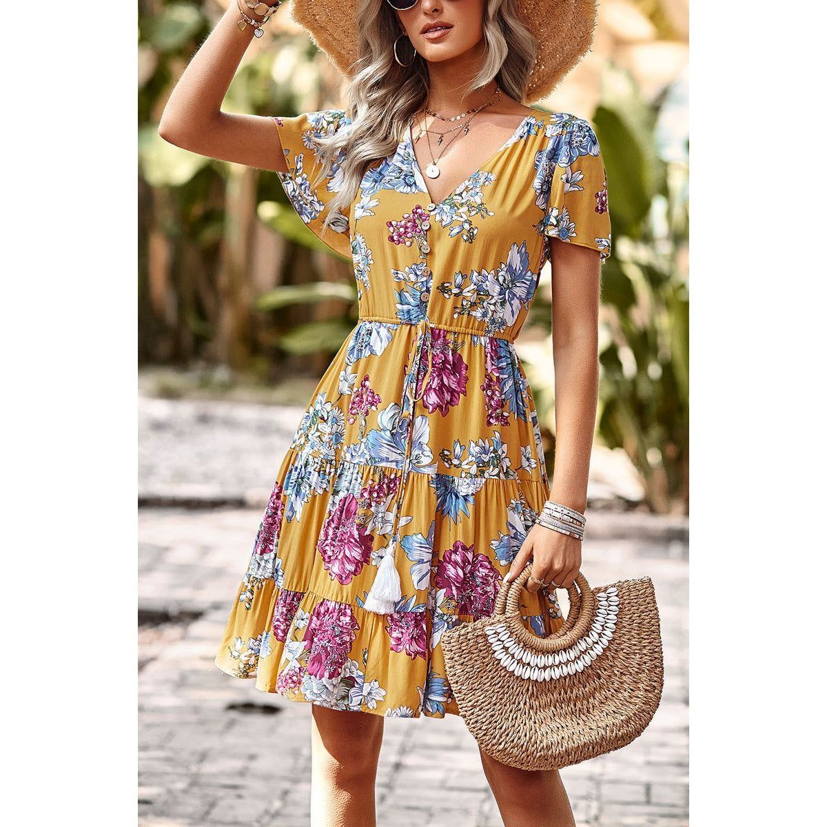 Women Summer Casual Printed Maxi Dress Party Evening Dresses - Jointcorp