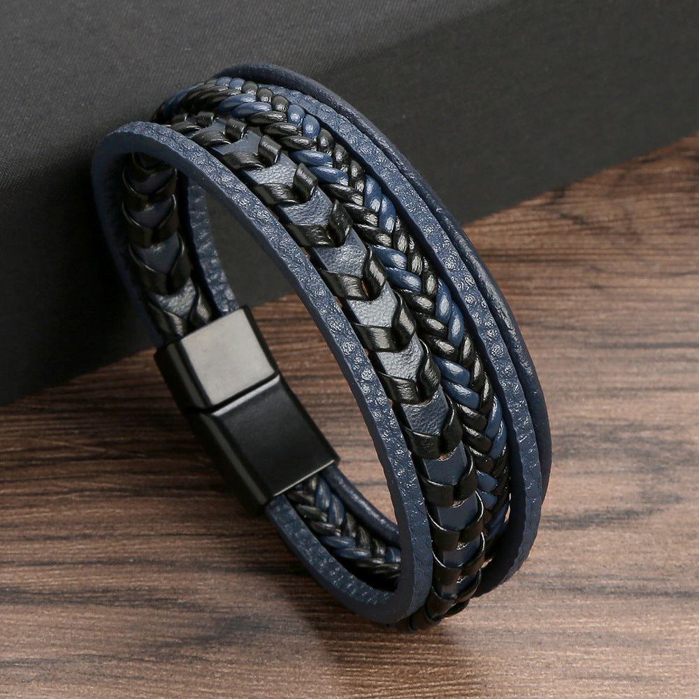 Fashion Jewelry Multi-layer Leather Rope Woven Bracelet - Jointcorp