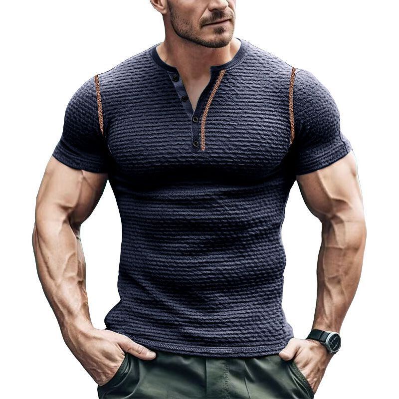 Summer Men's Sports Fitness Slim Fit Breathable Short Sleeve T-shirt Top - Jointcorp