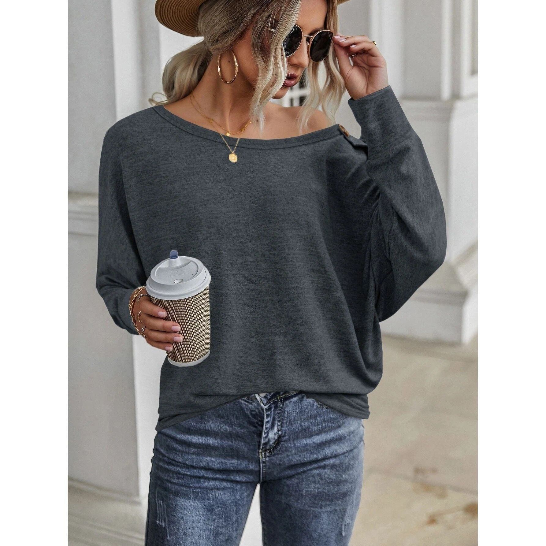 Women's Autumn And Winter New Button Long Sleeve Lady Temperament Commuter Shirt