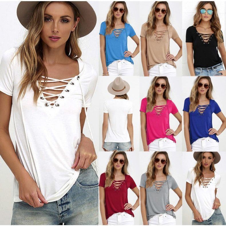 Women's Fashion Casual Solid Color Short-sleeved Tops - Jointcorp