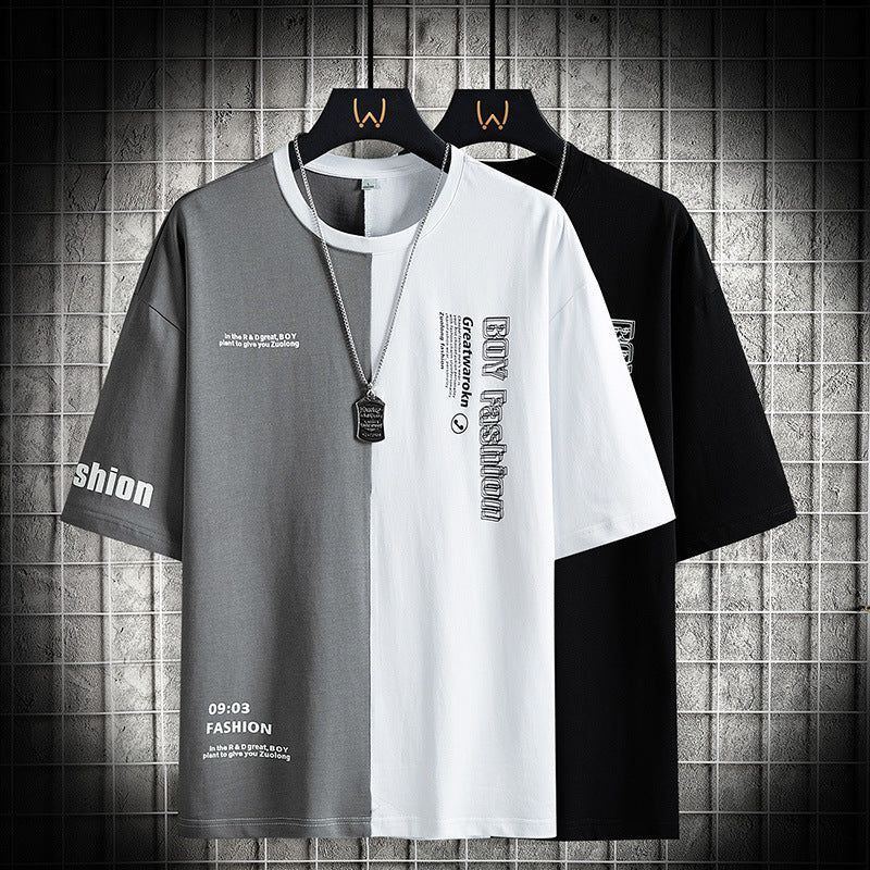Men's Cotton T-shirt Summer Casual Loose Shoulder Half Sleeve - Jointcorp
