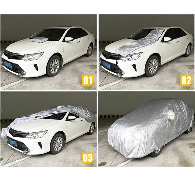 Universal All-Weather Car Cover: Outdoor Sun & Dust Protection - Full Exterior Shield for Hatchbacks, Sedans, SUVs