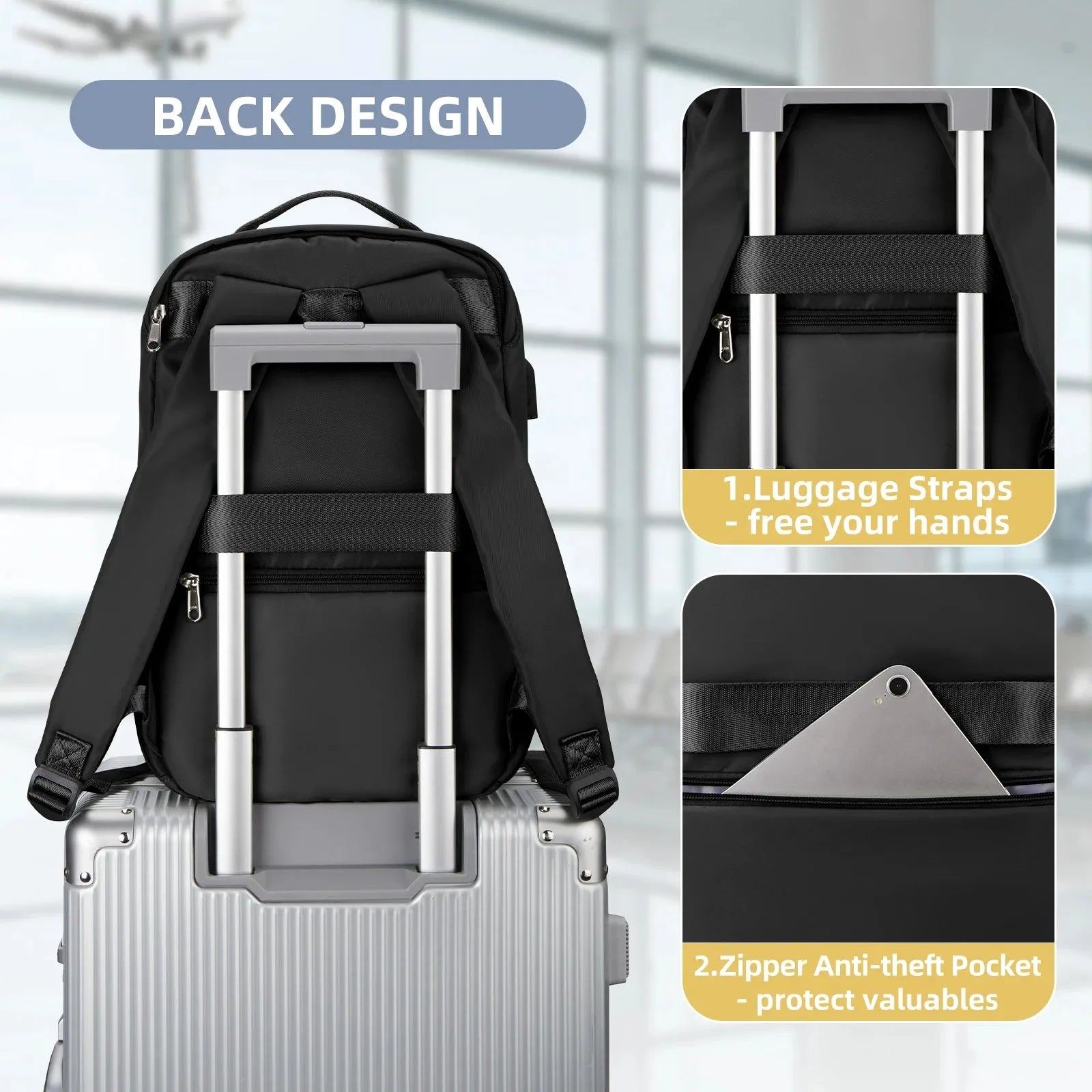 Ryanair Backpack 40x20x25 Cabin Bag, Hand Luggage Travel Backpack for Easyjet Cabin Bag 45x36x20, Laptop Backpack for Women/Men