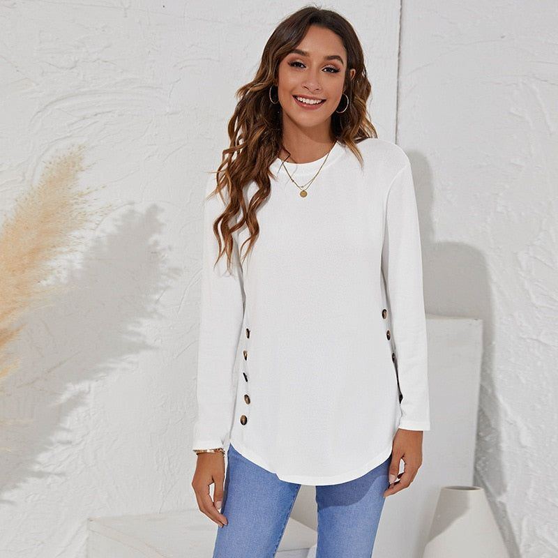 Loose Maternity Blouse Long Sleeve T-Shirt Tees Spring Autumn Casual Female Women's Clothing O-Neck Pullover Shirt Top Plus Size - Jointcorp