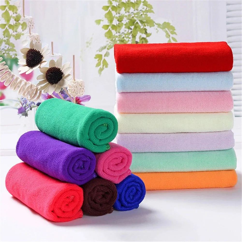 Random 5Pcs Microfibre Cleaning Cloth Towel Car Valeting Polishing Kitchen Duster Face/Hand Towel Wash (color random) Towel