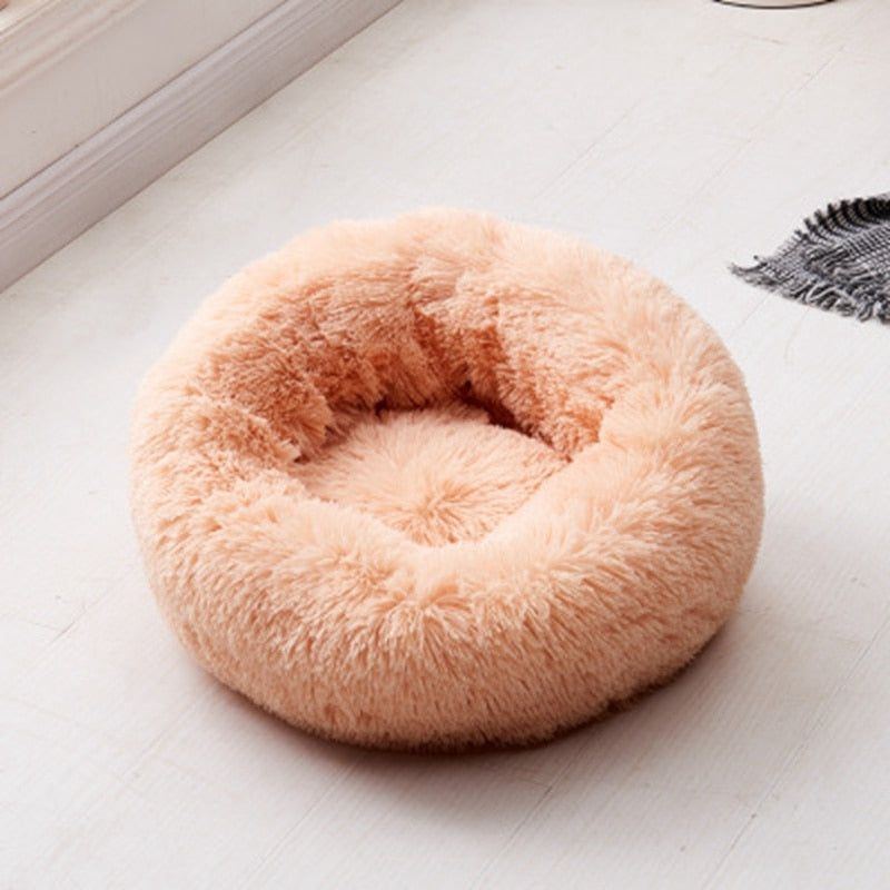 Cat Beds Round Comfy Calming Dog Bed For Cats Soothing Bed Dog Anti Anxiet House For Cat Fleece Marshmallow Cat Bed Cushion - Jointcorp
