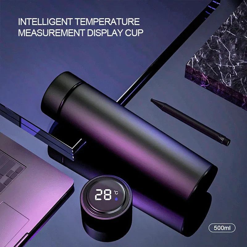 500ml Temperature Intelligent Measurement Thermos Cup Bottle Touch Control LED Digital Display Coffee Cup Bottle Christmas Gift