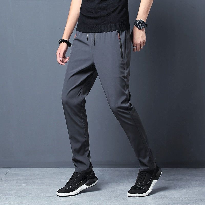 Men'S Fashion Casual Summer Thin Quick Drying Ice Silk Straight Pants Loose Sports - Jointcorp