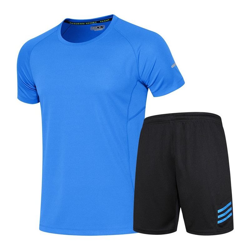 Running T Shirt Sport GYM Tshirt Short Sleeve Football Quick Dry Fitness Sports Set Suits Sportswear - Jointcorp