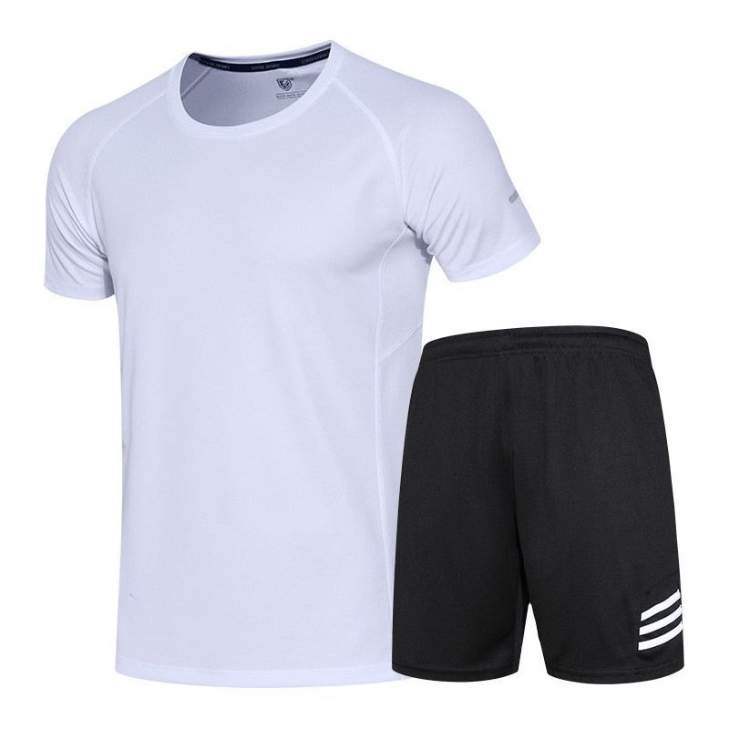 Running T Shirt Sport GYM Tshirt Short Sleeve Football Quick Dry Fitness Sports Set Suits Sportswear - Jointcorp