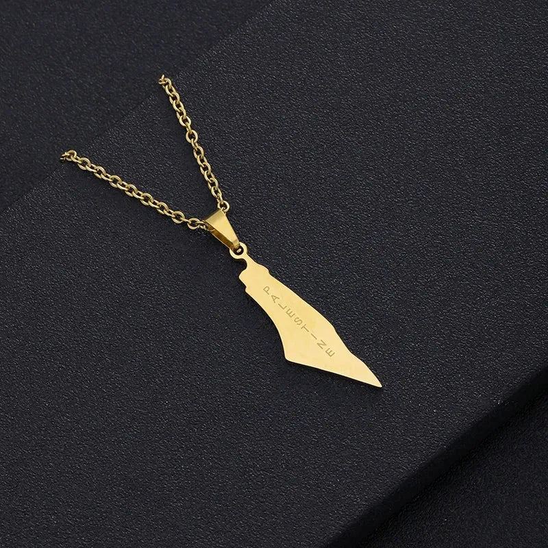 Arabic Palestine Map Pendant Necklaces Stainless Steel Gold Silver Color Middle East Men Women Ethnic Jewelry Gift