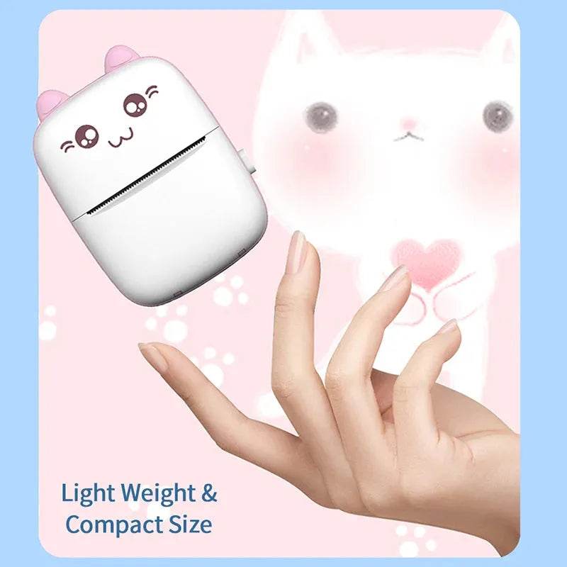 Portable Mini Thermal Printer Wireless BT 200dpi Photo Label Memo Wrong Question Printing with USB Cable No Ink Print
