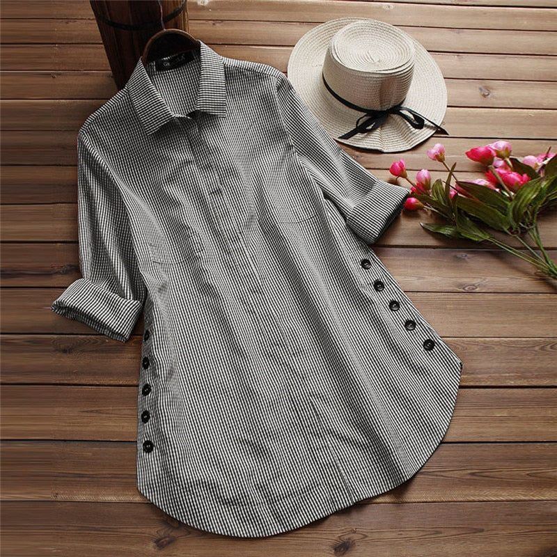 Loose Maternity Blouse Long Sleeve Nursing Shirt Spring Fall Casual Female Women's Clothing Single Breasted Top Blouse Plus Size - Jointcorp