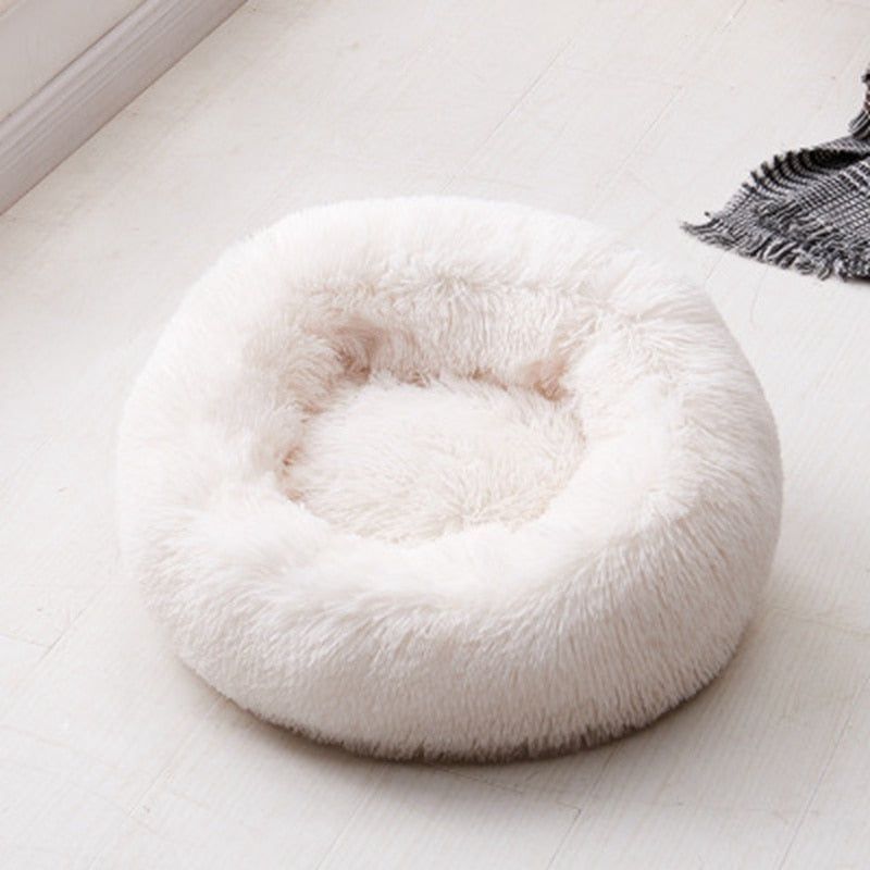 Cat Beds Round Comfy Calming Dog Bed For Cats Soothing Bed Dog Anti Anxiet House For Cat Fleece Marshmallow Cat Bed Cushion - Jointcorp