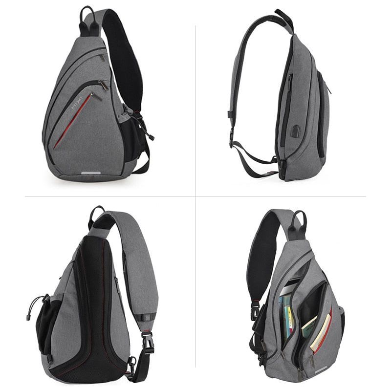 Mixi Men One Shoulder Backpack men Sling Bag Crossbody USB Boys Cycling Sports Travel Versatile Fashion Bag Student School - Jointcorp