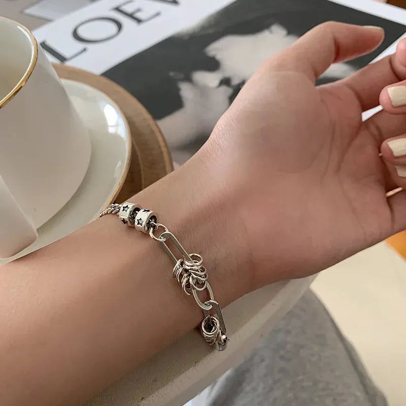 Bracelet for Women Vintage Geometric Heart Love Lucky Punk Jewelry