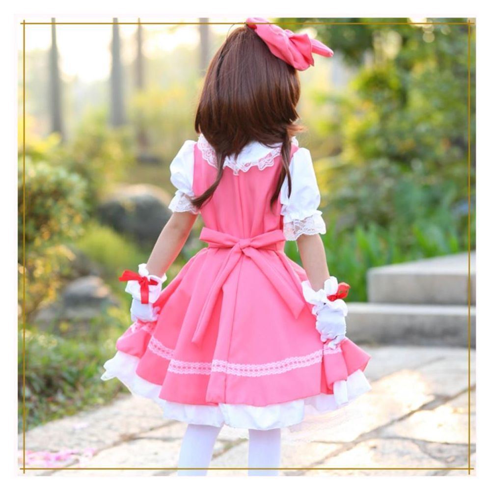 Girls Pink Card Captor Sakura Kinomoto Sakura Princess Dress Cosplay Costume Lolita Dress Costumes For Kids Party
