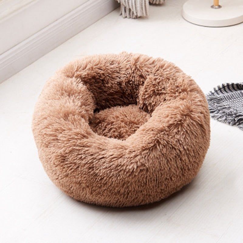 Cat Beds Round Comfy Calming Dog Bed For Cats Soothing Bed Dog Anti Anxiet House For Cat Fleece Marshmallow Cat Bed Cushion - Jointcorp