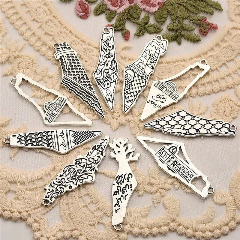 10Pcs Mixed Vintage Silver Color House Letter Alloy Charms Pendents For Unisex Jewelry Necklace Charms Bracelet Diy Accessories
