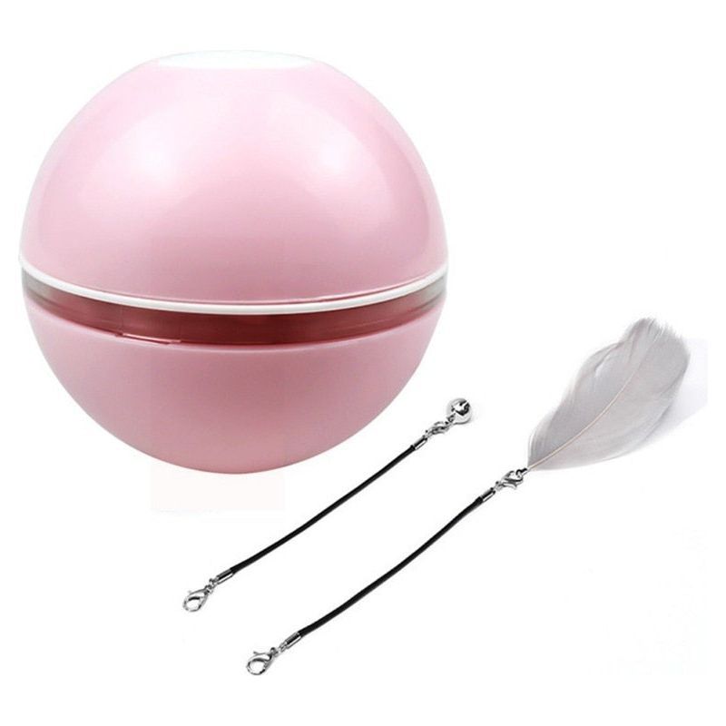 USB Intelligent Interactive Cat Toy Self Rotating Ball Automatic Rotation Ball Feather Toy LED Magic Roller Ball For Cat Dog Kid - Jointcorp