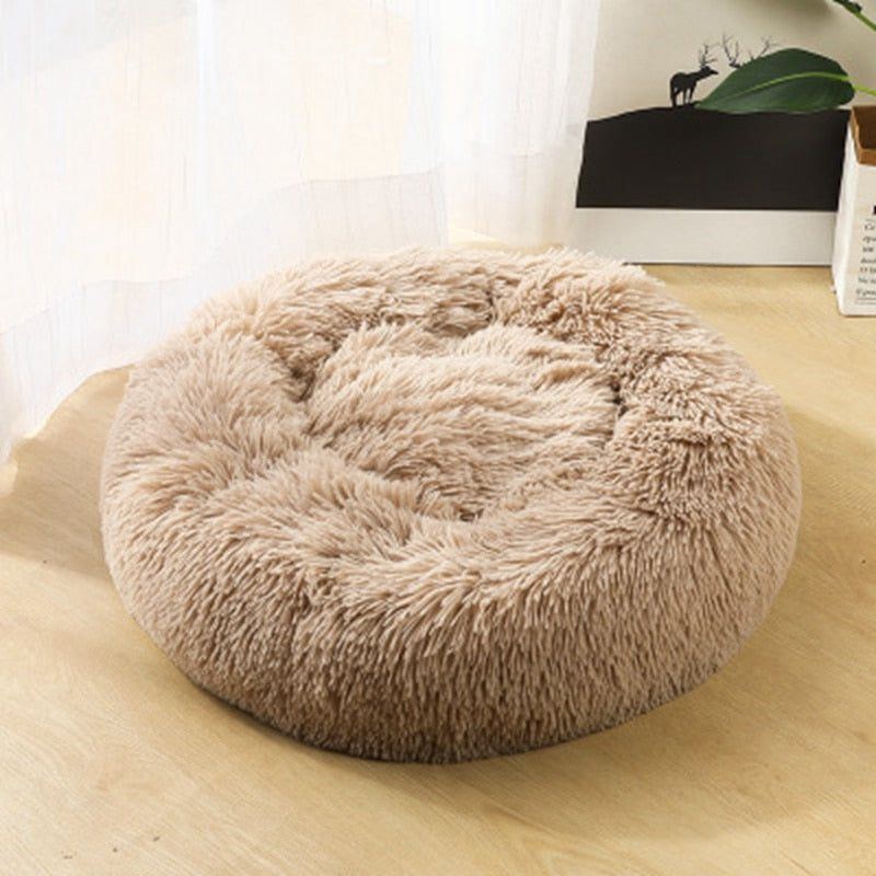 Cat Beds Round Comfy Calming Dog Bed For Cats Soothing Bed Dog Anti Anxiet House For Cat Fleece Marshmallow Cat Bed Cushion - Jointcorp