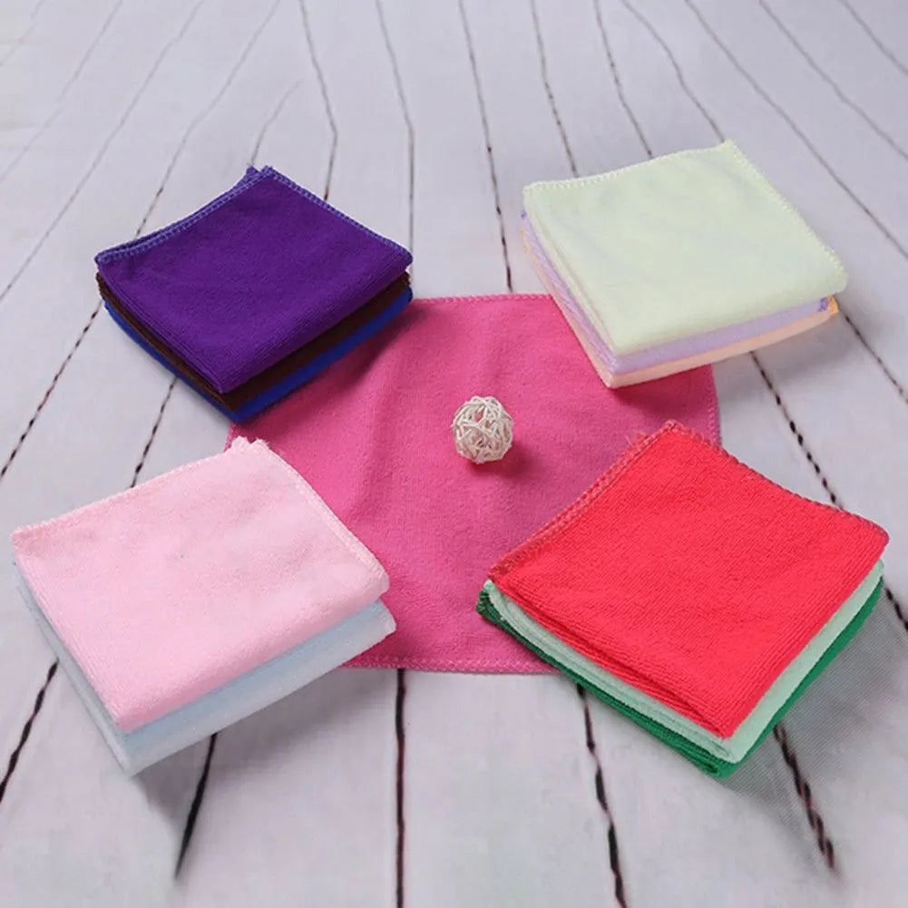 Random 5Pcs Microfibre Cleaning Cloth Towel Car Valeting Polishing Kitchen Duster Face/Hand Towel Wash (color random) Towel