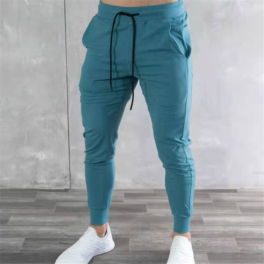 Stretch Tight Jogging Pants Men's Running Black Pure Cotton Gym Sports Men's Fashion Street Fitness Pants - Jointcorp