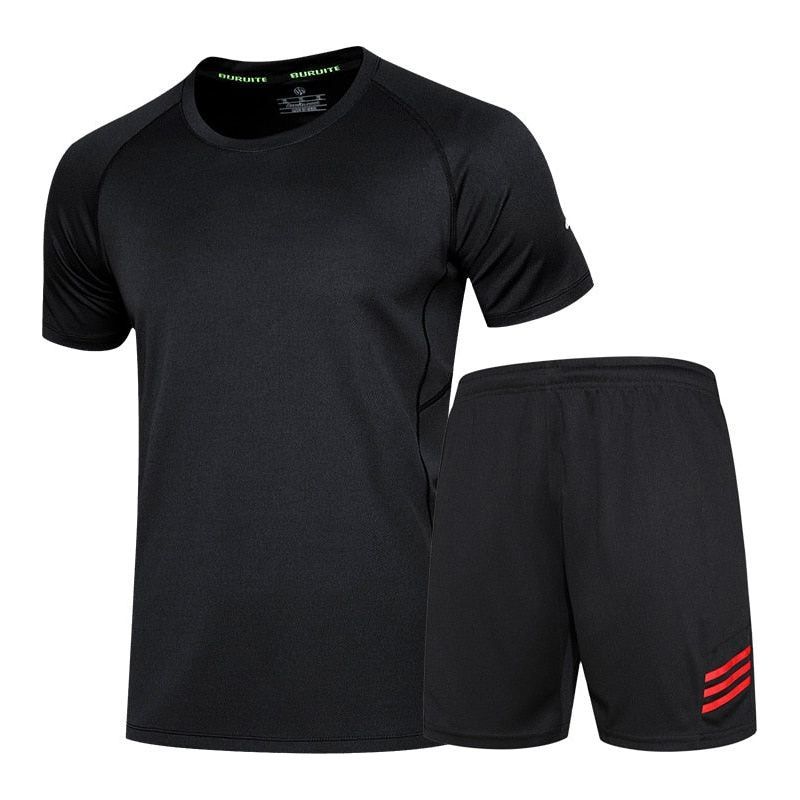 Running T Shirt Sport GYM Tshirt Short Sleeve Football Quick Dry Fitness Sports Set Suits Sportswear - Jointcorp