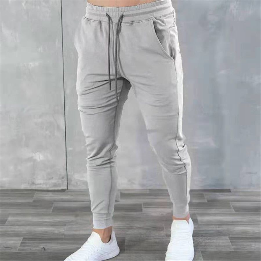 Stretch Tight Jogging Pants Men's Running Black Pure Cotton Gym Sports Men's Fashion Street Fitness Pants - Jointcorp