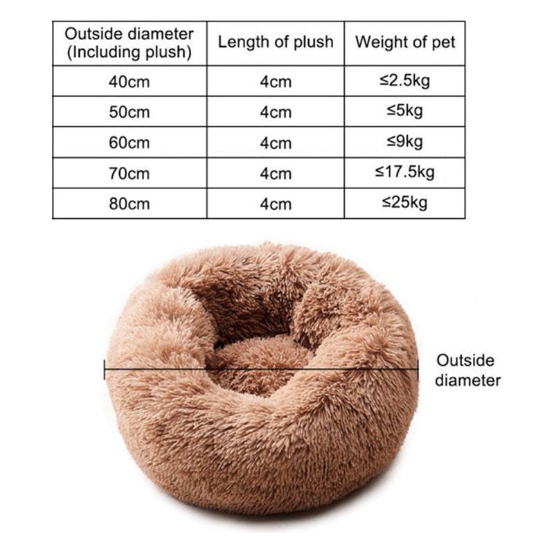 Cat Beds Round Comfy Calming Dog Bed For Cats Soothing Bed Dog Anti Anxiet House For Cat Fleece Marshmallow Cat Bed Cushion