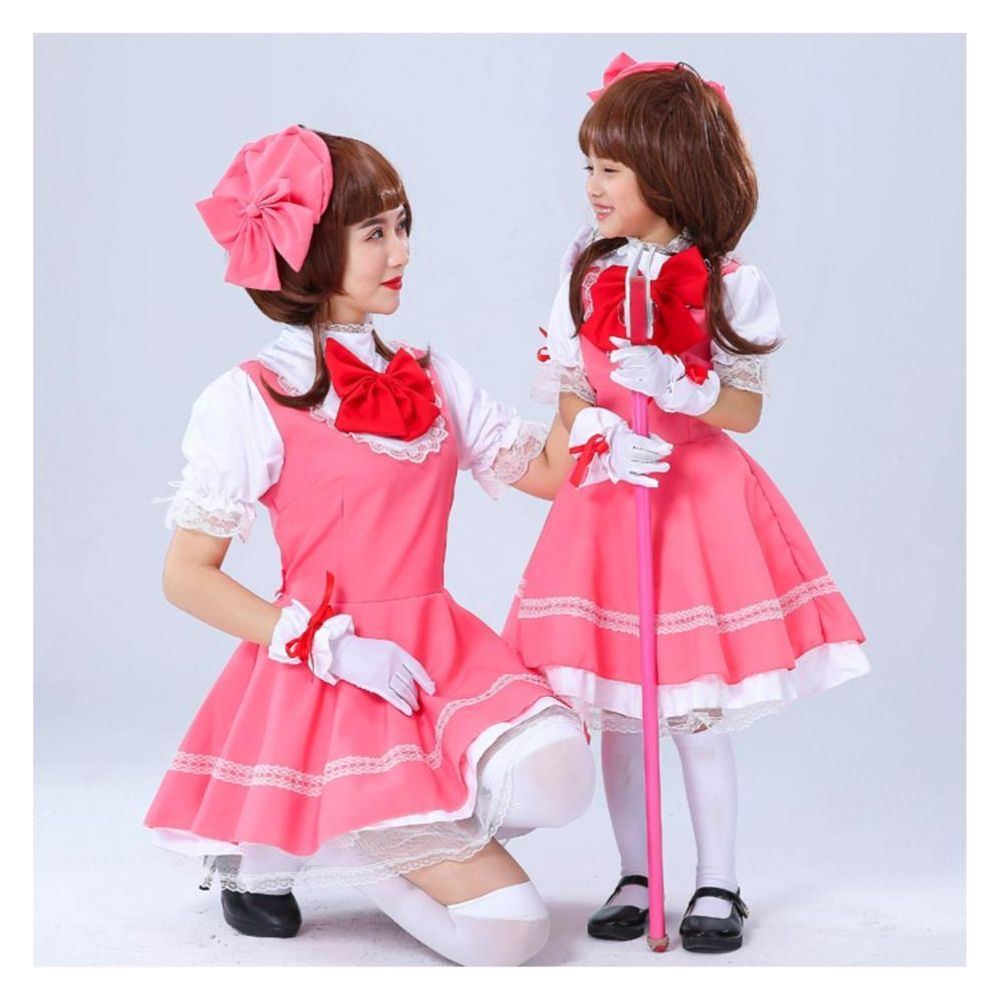 Girls Pink Card Captor Sakura Kinomoto Sakura Princess Dress Cosplay Costume Lolita Dress Costumes For Kids Party