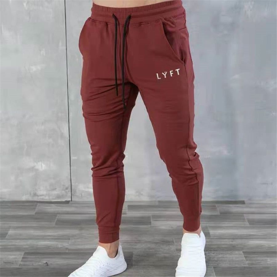 Stretch Tight Jogging Pants Men's Running Black Pure Cotton Gym Sports Men's Fashion Street Fitness Pants - Jointcorp