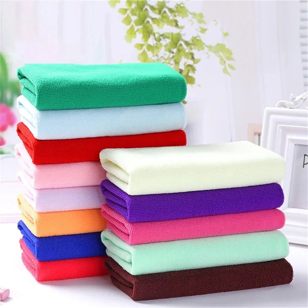 Random 5Pcs Microfibre Cleaning Cloth Towel Car Valeting Polishing Kitchen Duster Face/Hand Towel Wash (color random) Towel