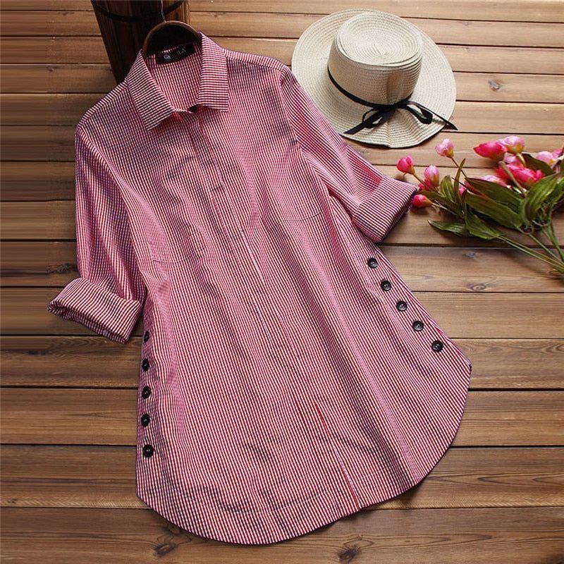 Loose Maternity Blouse Long Sleeve Nursing Shirt Spring Fall Casual Female Women's Clothing Single Breasted Top Blouse Plus Size - Jointcorp