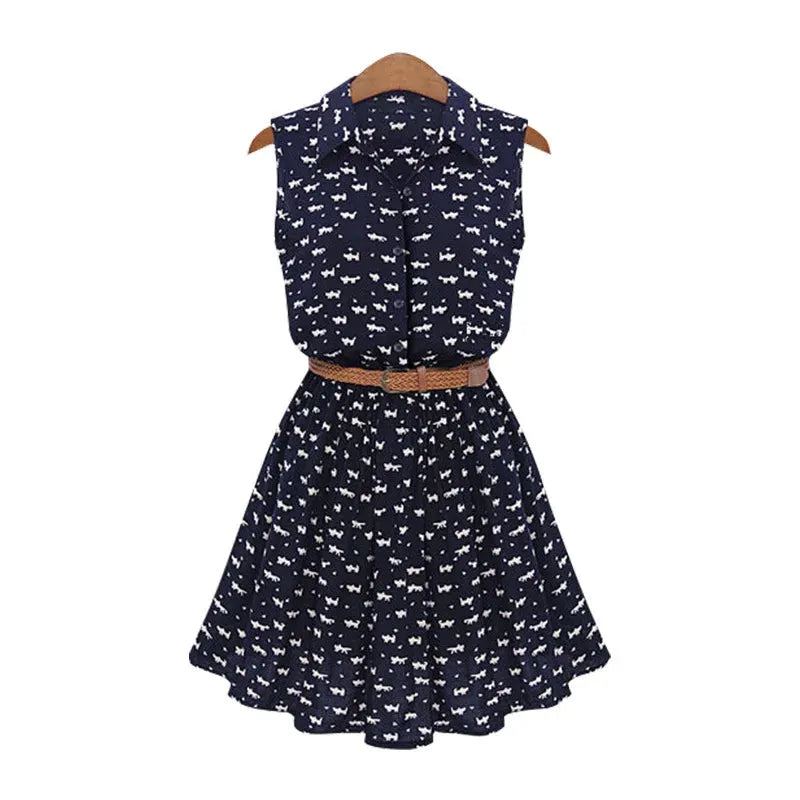 Dress Women Summer Manufacturer new cotton summer show thin sleeveless printed undertakes Dresses Casual Vestidos JUF0004