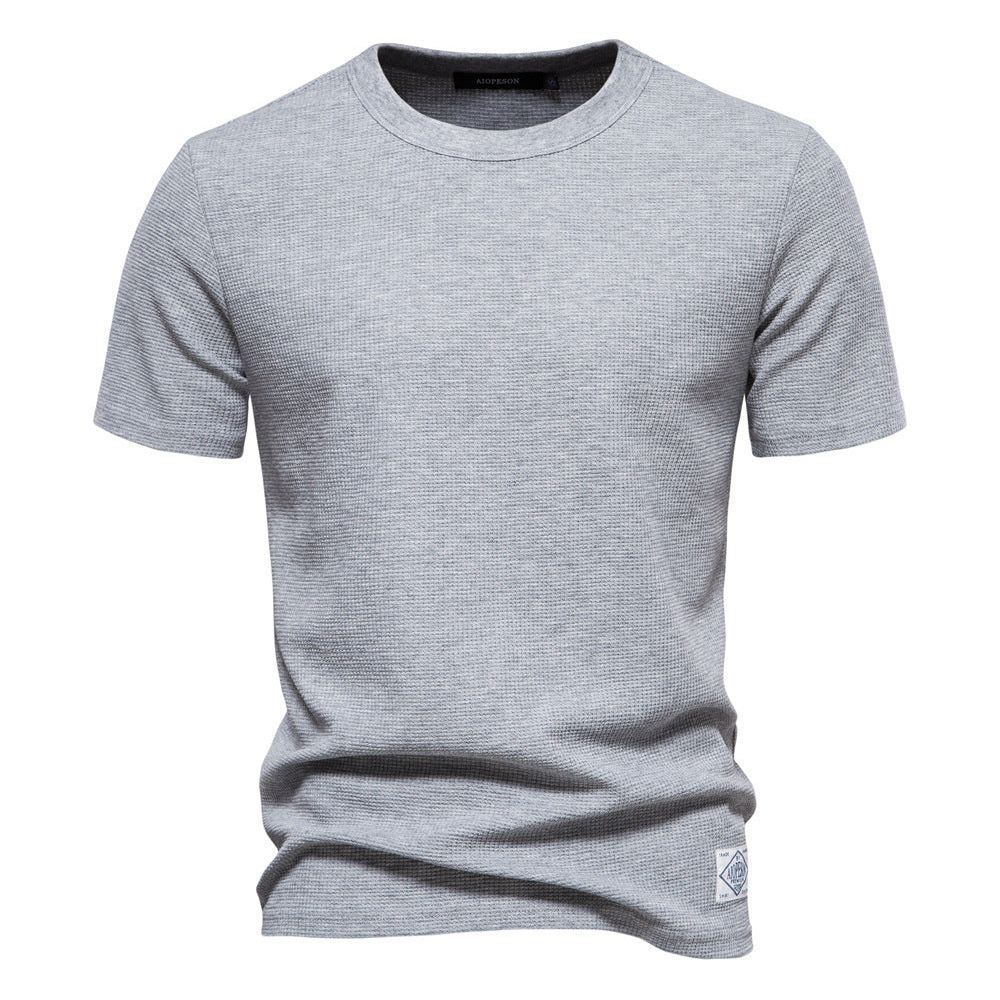 Men's Fashion Casual Waffle Round Neck Bottoming Shirt - Jointcorp