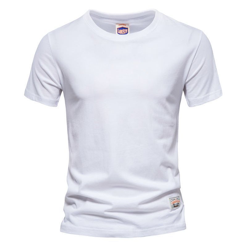 Men's Fashion Casual Solid Color American Crew Neck Cotton Short Sleeve - Jointcorp
