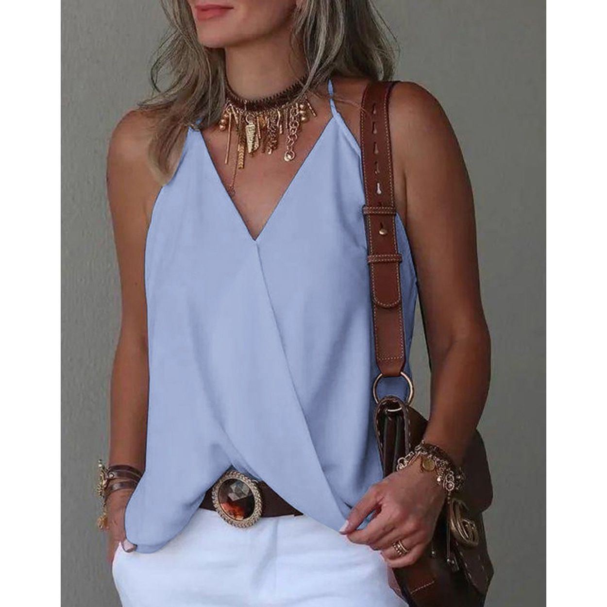 Loose Casual V-neck Bottoming Women's Top Vest - Jointcorp