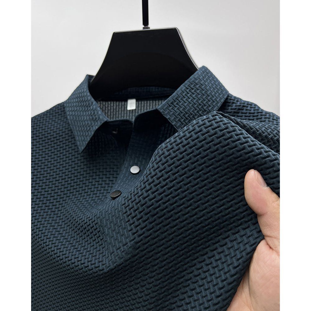 Mesh Ice Silk Short Sleeve T-shirt Mens Clothing - Jointcorp