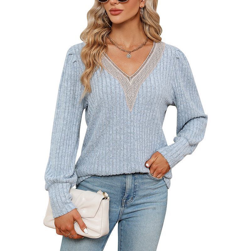 Sunken Stripe Brushed Loose Long-sleeved T-shirt
