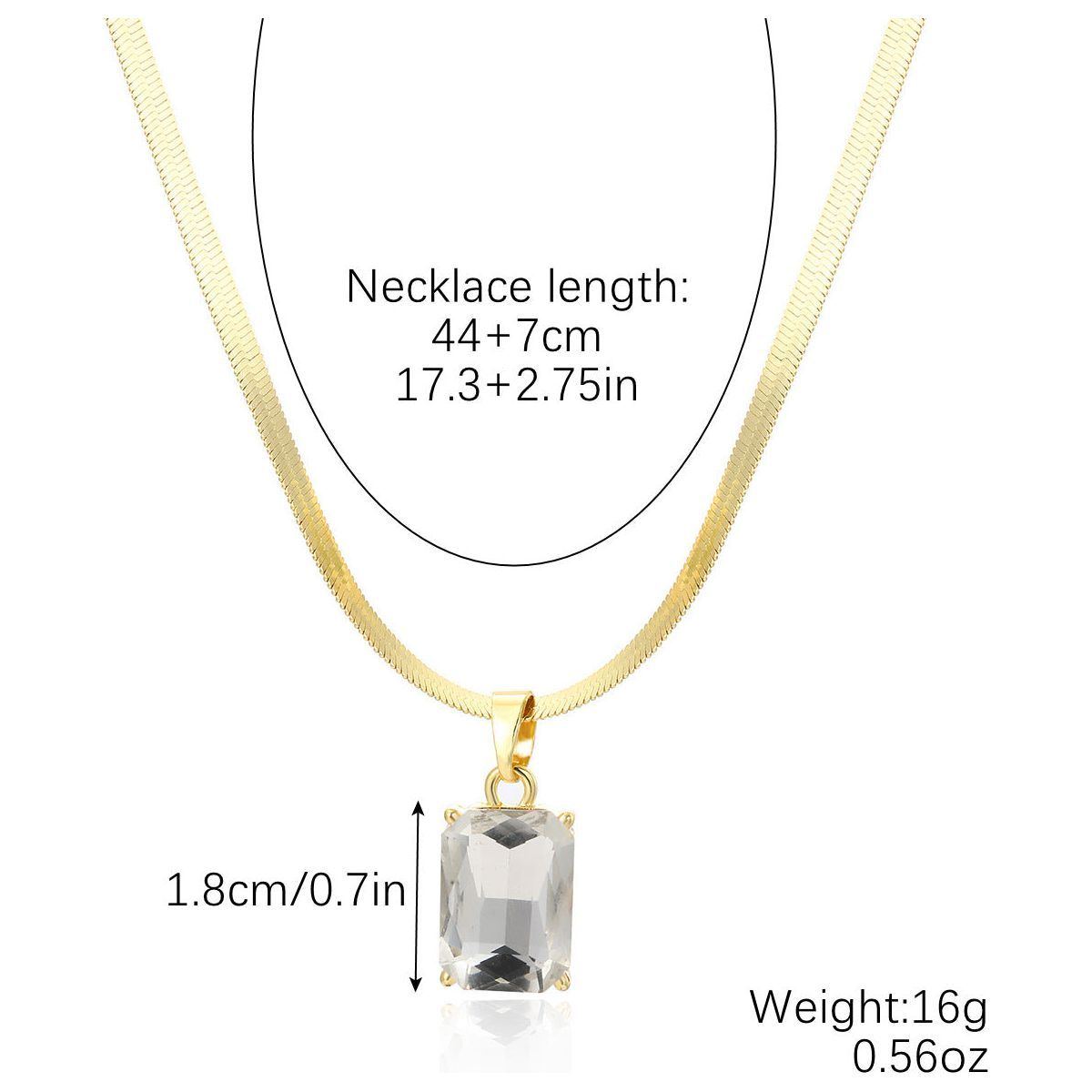 Women's Fashion Simple Color Crystal Pendant Love Necklace - Jointcorp