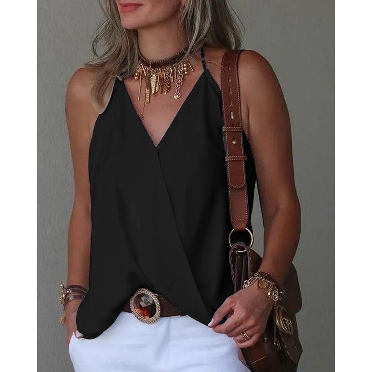 Loose Casual V-neck Bottoming Women's Top Vest - Jointcorp