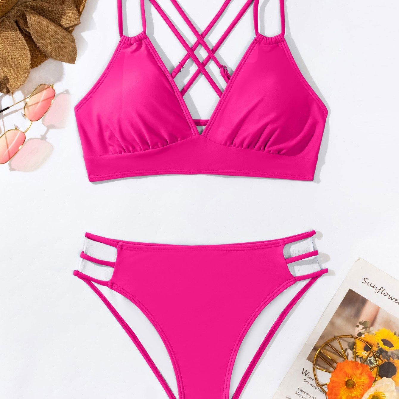 V-neck Halter Bikini Split Swimsuit