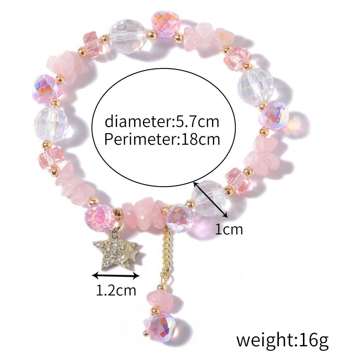 Women's Fashion Natural Crystal String Beads Bracelet