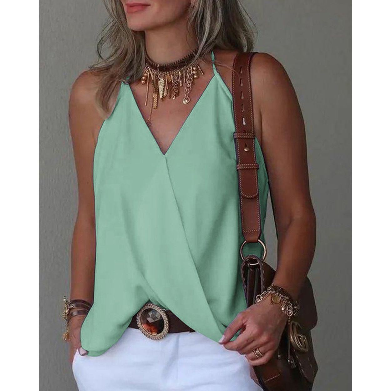 Loose Casual V-neck Bottoming Women's Top Vest - Jointcorp