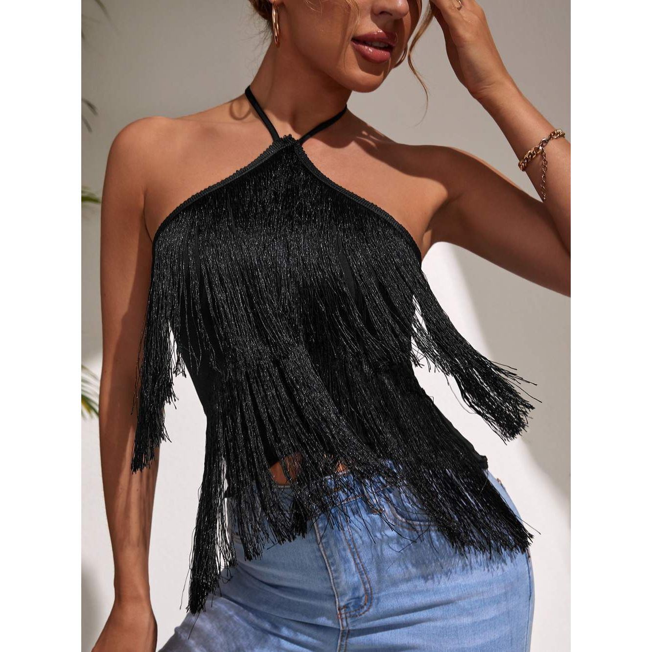 Sling Fashion Tassel Suspender Halter Top