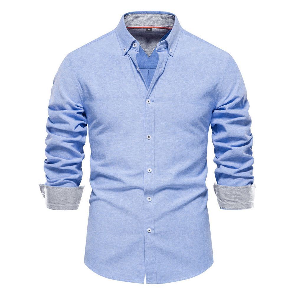 Men's Fashion Casual All-matching Solid Color Long-sleeved Top - Jointcorp