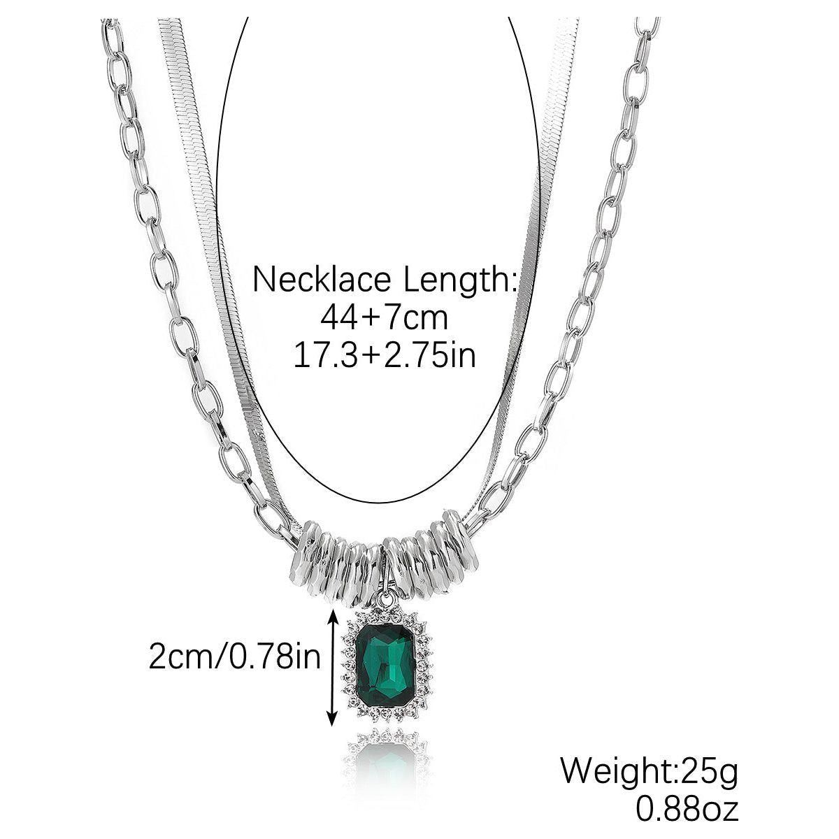 Women's Fashion Simple Color Crystal Pendant Love Necklace - Jointcorp