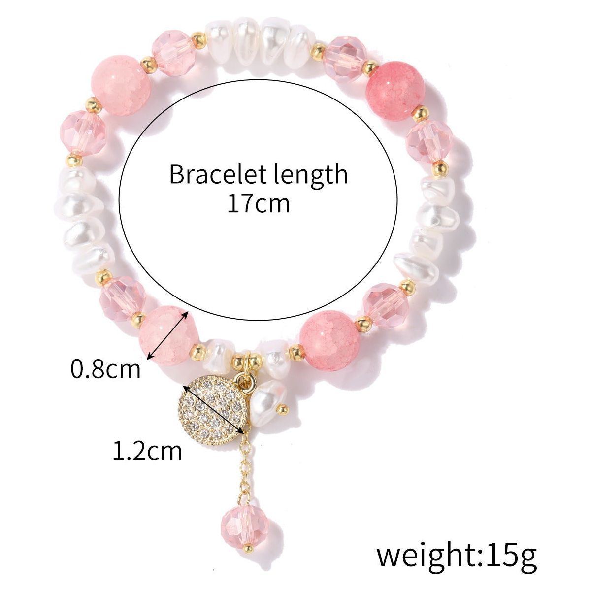 Women's Fashion Natural Crystal String Beads Bracelet